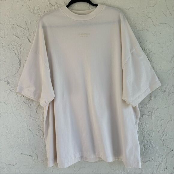 FEAR OF GOD Essentials Tee Shirt Men Large Oversized Cream - Picture 1 of 12